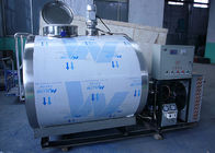 1000 एल मैनुअल / स्वचालित दूध शीतलक टैंक क्षैतिज वैक्यूम दूध चिलर